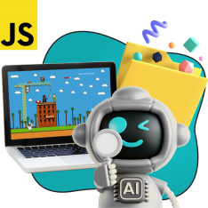 Язык программирования JavaScript + AI. Проектное обучение + геймификация + AI-помощники - КИБЕРшкола программирования для детей, компьютерные курсы для школьников, начинающих и подростков - KIBERone г. Махачкала